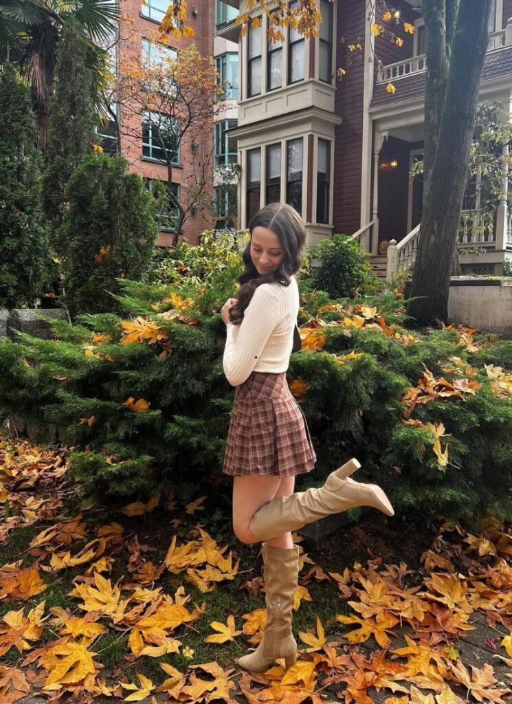 Plaid Skirt fall outfit