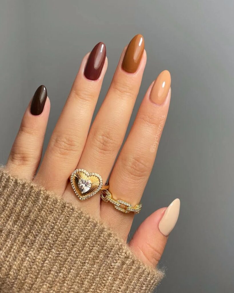 Chestnut Gradient fall nails