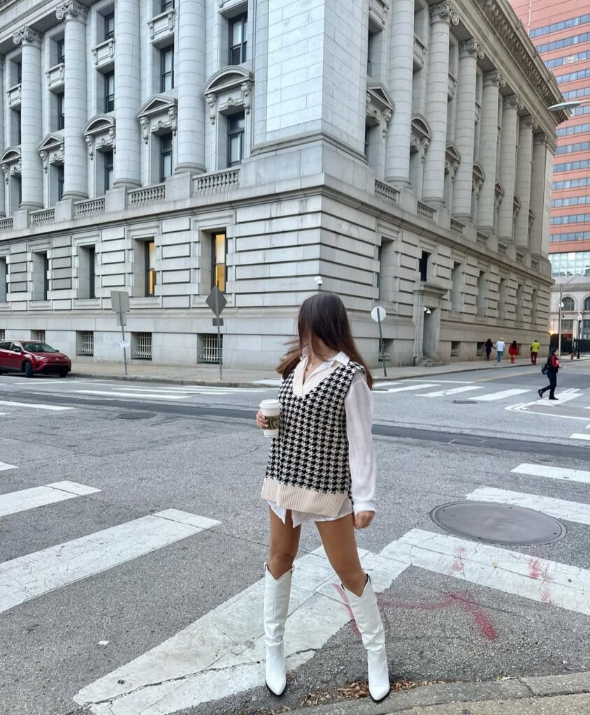 Houndstooth Sweater Vest Moment