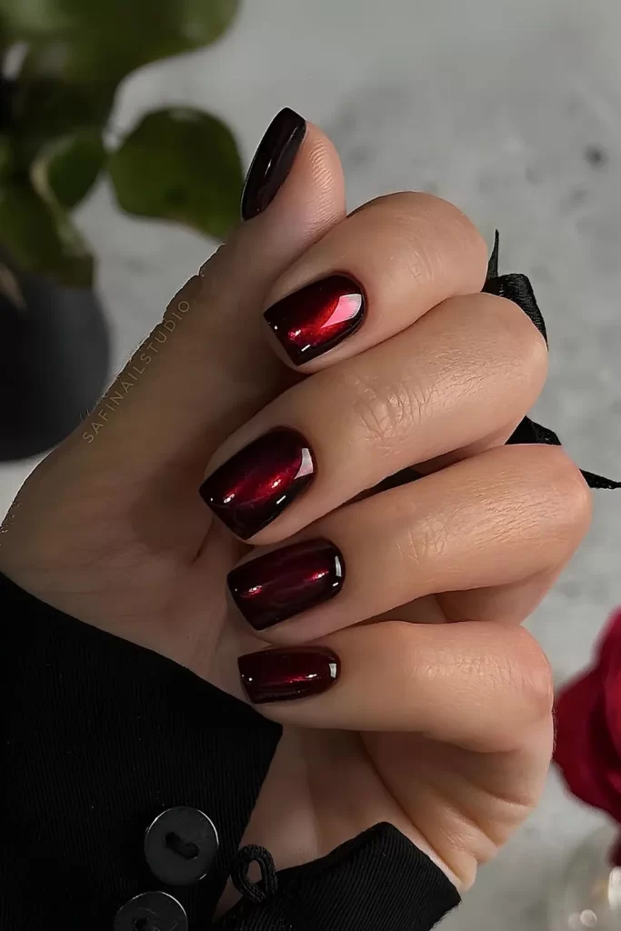 Black & Red Winter Nails