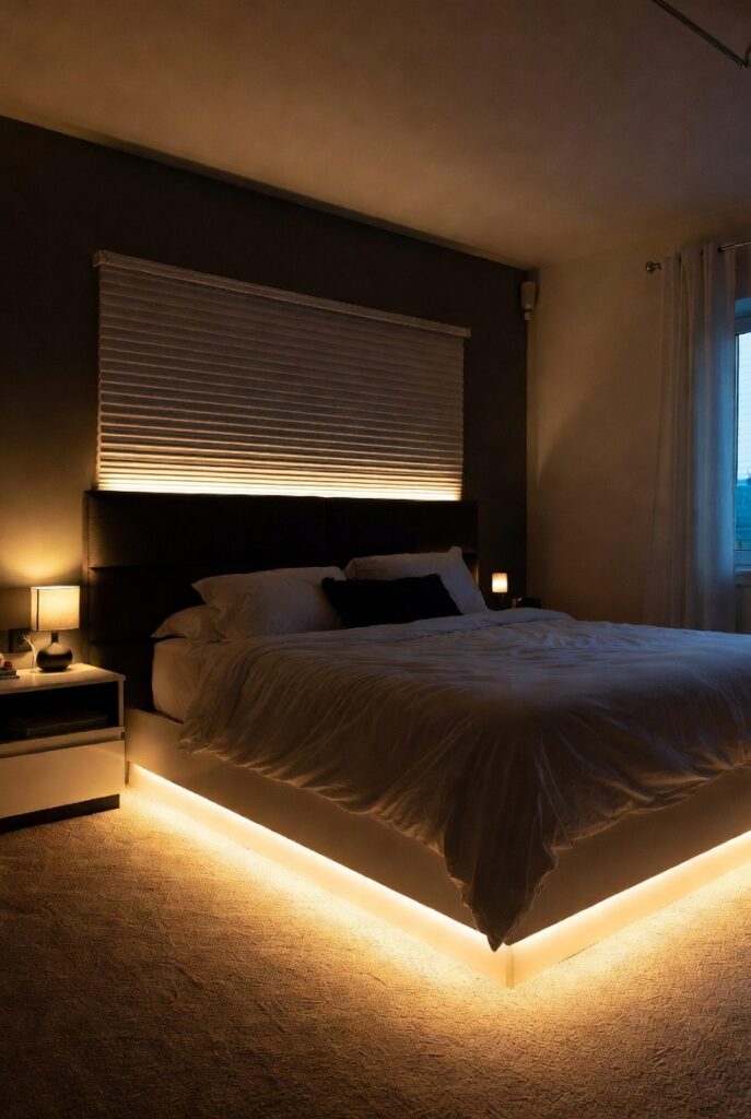 Under Bed Lighting for a Soft Glow